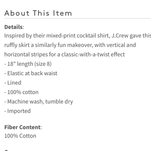 J. Crew cocktail hour ruffled tired stripe skirt 4​ - Picture 7 of 7